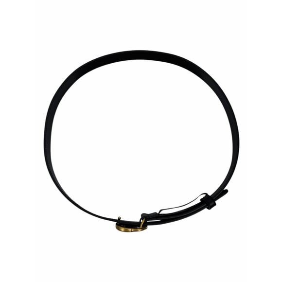 Gucci GG Logo Buckle Marmont Thin Belt Black Smooth Leather Size 80cm/32\